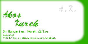 akos kurek business card